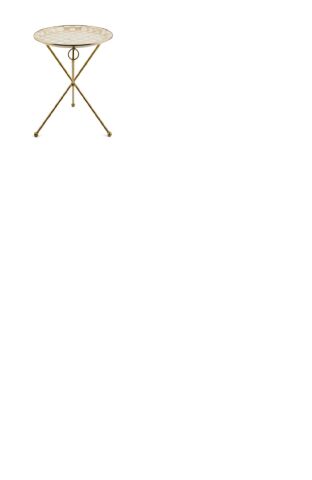 Mocha Check Enamel Tilt Accent Table