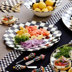 Courtly Check Enamel Petal Platter