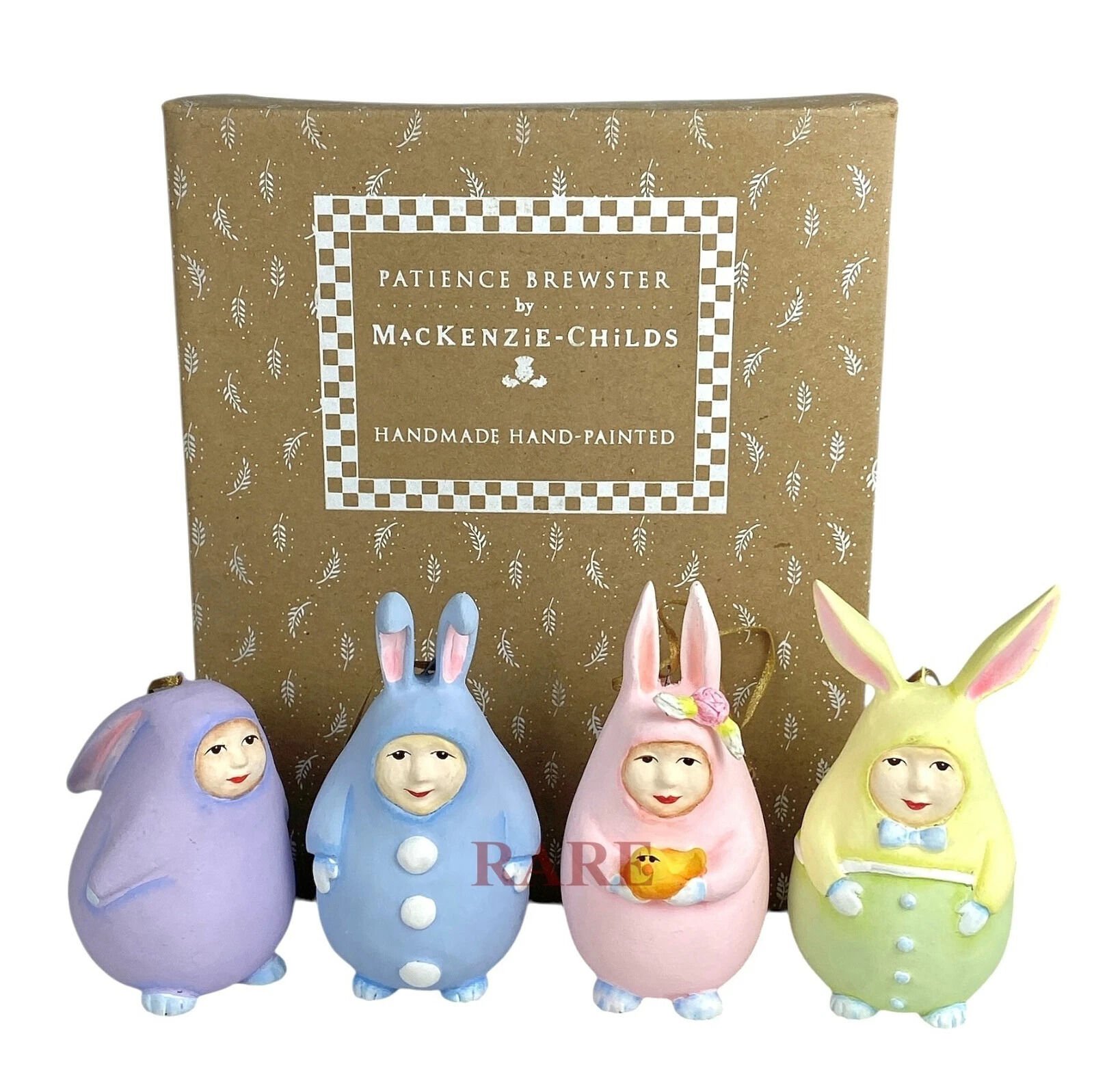 Patience Brewster Egg Bunny Ornaments - Set of 4