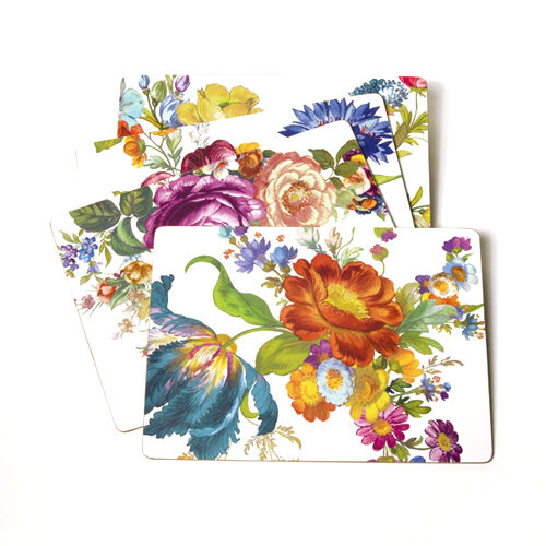 White Flower Market Placemats Set of 4