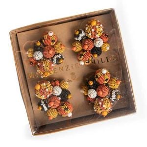 Polka Pumpkin Napkin Rings - Set of 4