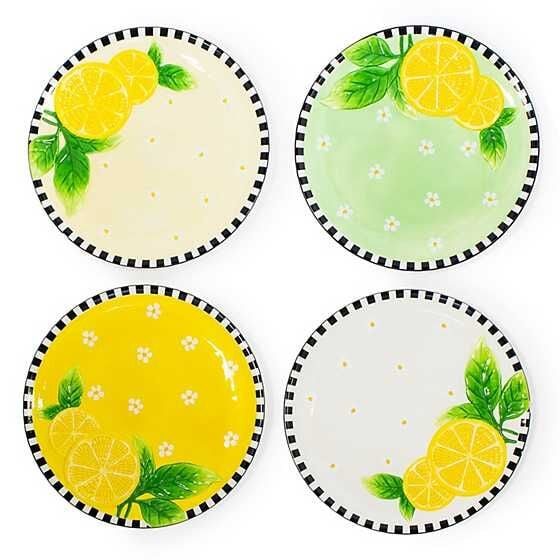 Lemon Dessert Plates Set of 4