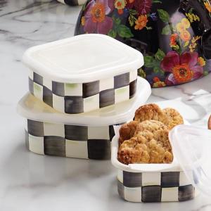 Courtly Check Enamel Squarage Bowl - Medium