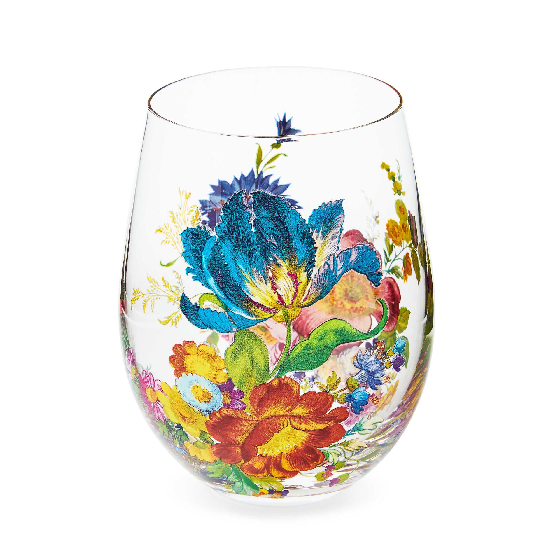 Flower Market Stemless Wine Glass Set of 4