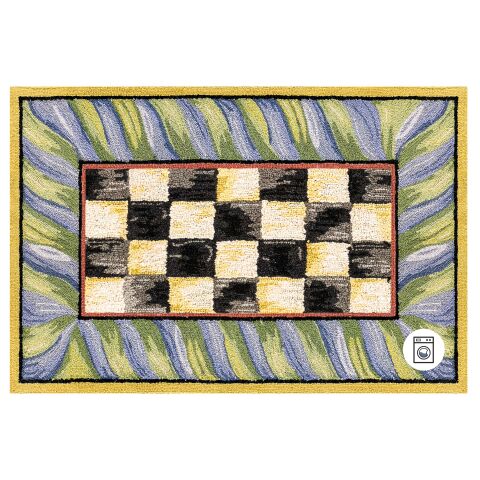 Courtly Check Purple & Green 2' x 3' Washable Rug