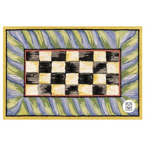 Courtly Check Purple & Green 2' x 3' Washable Rug