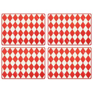 Red Harlequin Cork Back Placemats - Set of 4