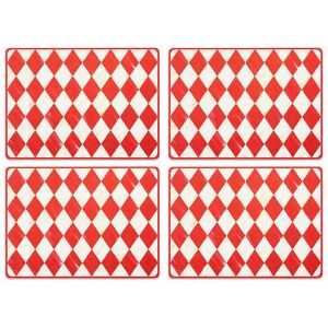 Red Harlequin Cork Back Placemats - Set of 4