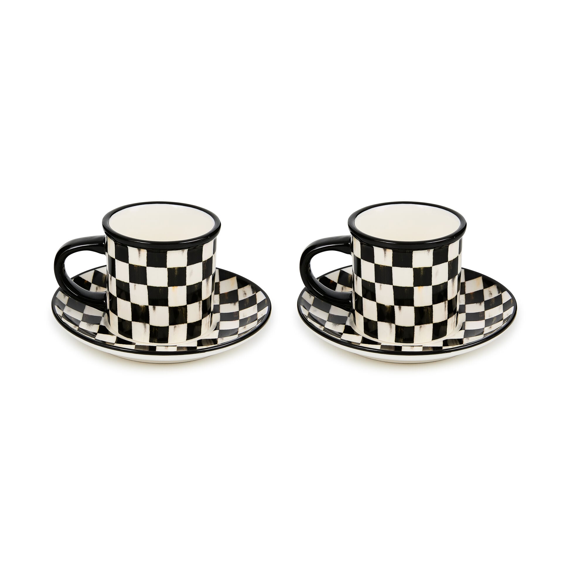 Courtly Check Espresso Cup and Saucer Set of 2