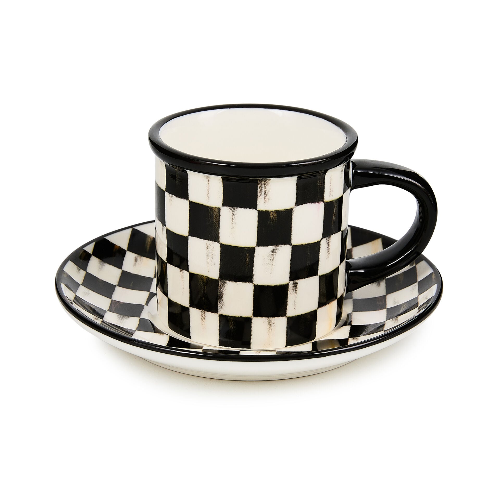 Courtly Check Espresso Cup and Saucer Set of 2