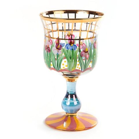 Bearded Iris Water Glass