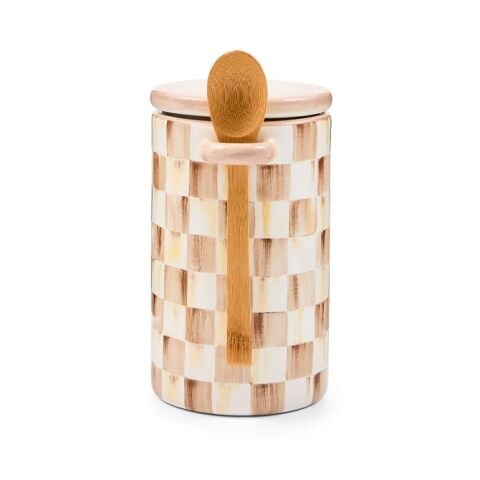 Mocha Check Farmhouse Canister