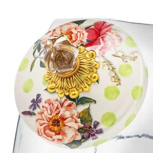 Cookie Jar with Wildflowers Green Lid