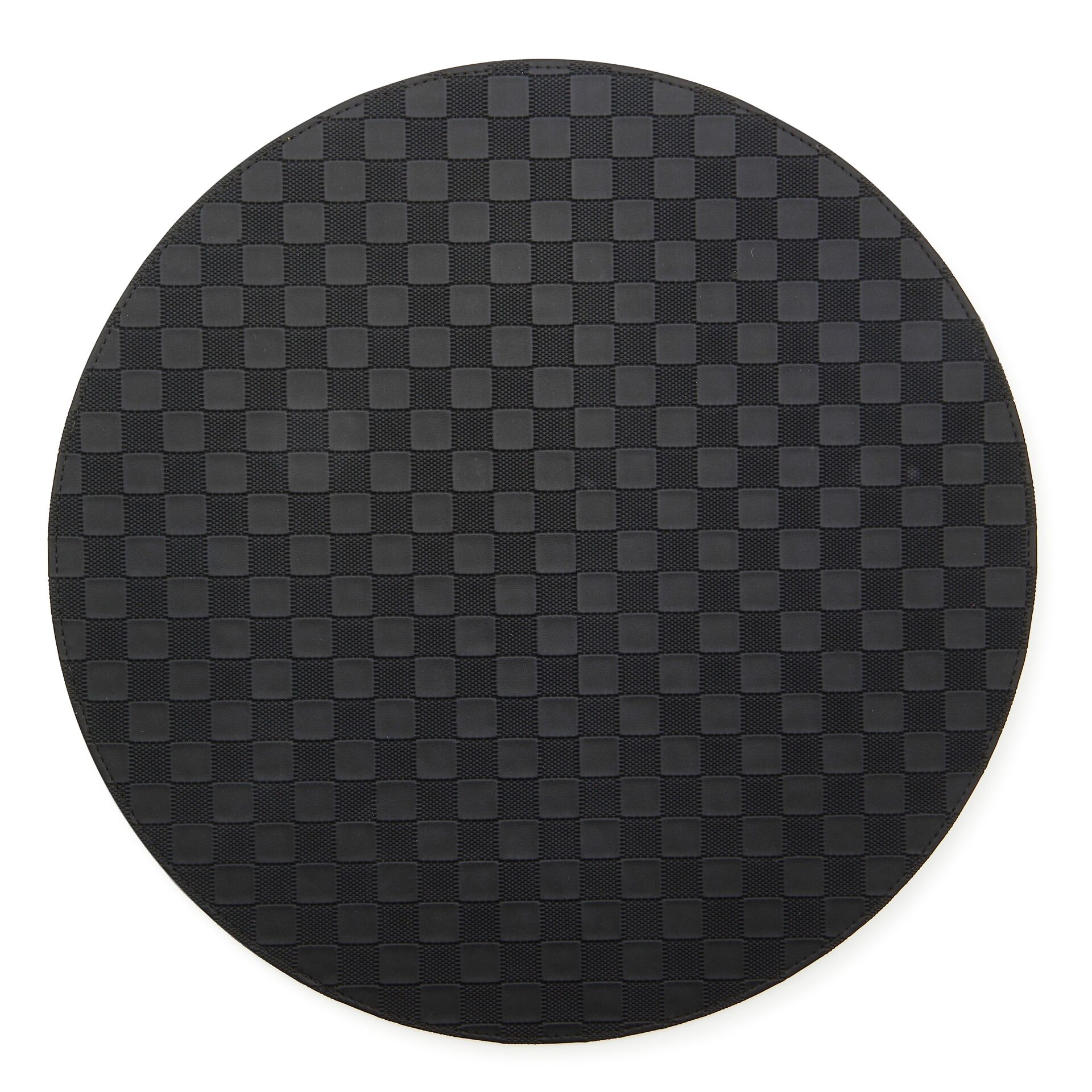 Black Check Faux Leather Placemat