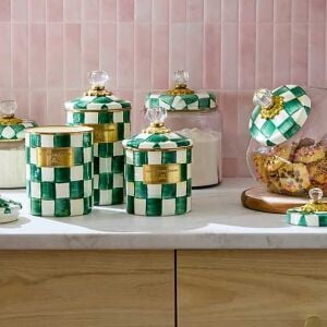 Emerald Check Large Canister