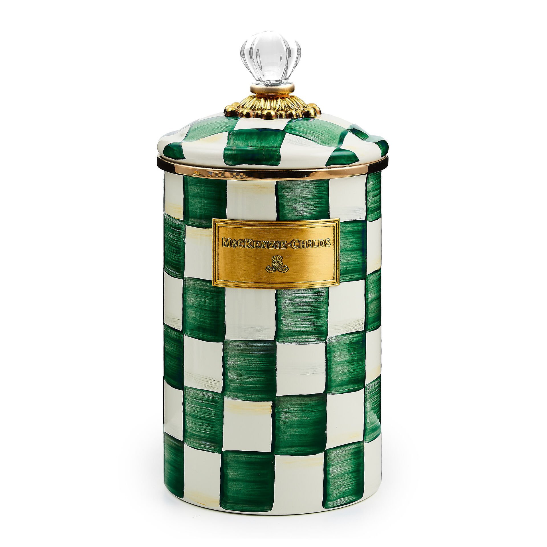 Emerald Check Large Canister