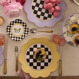 Butterfly Toile Buttercream Dinner Plate