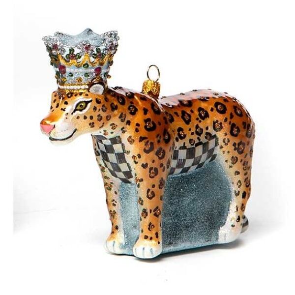 Glass Ornament - Leopard King