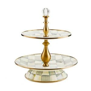 Sterling Check Two Tier Sweet Stand