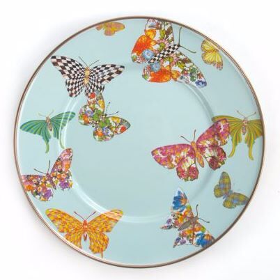 Butterfly Garden Salad Dessert Plate Sky