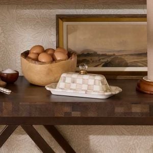 Mocha Check Butter Box