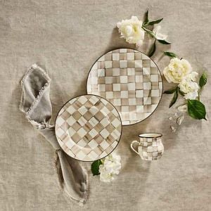 Mocha Check Charger/Plate
