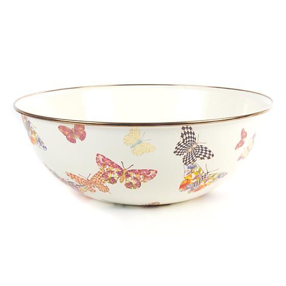 Butterfly Garden Extra Large Everyday Bowl - White