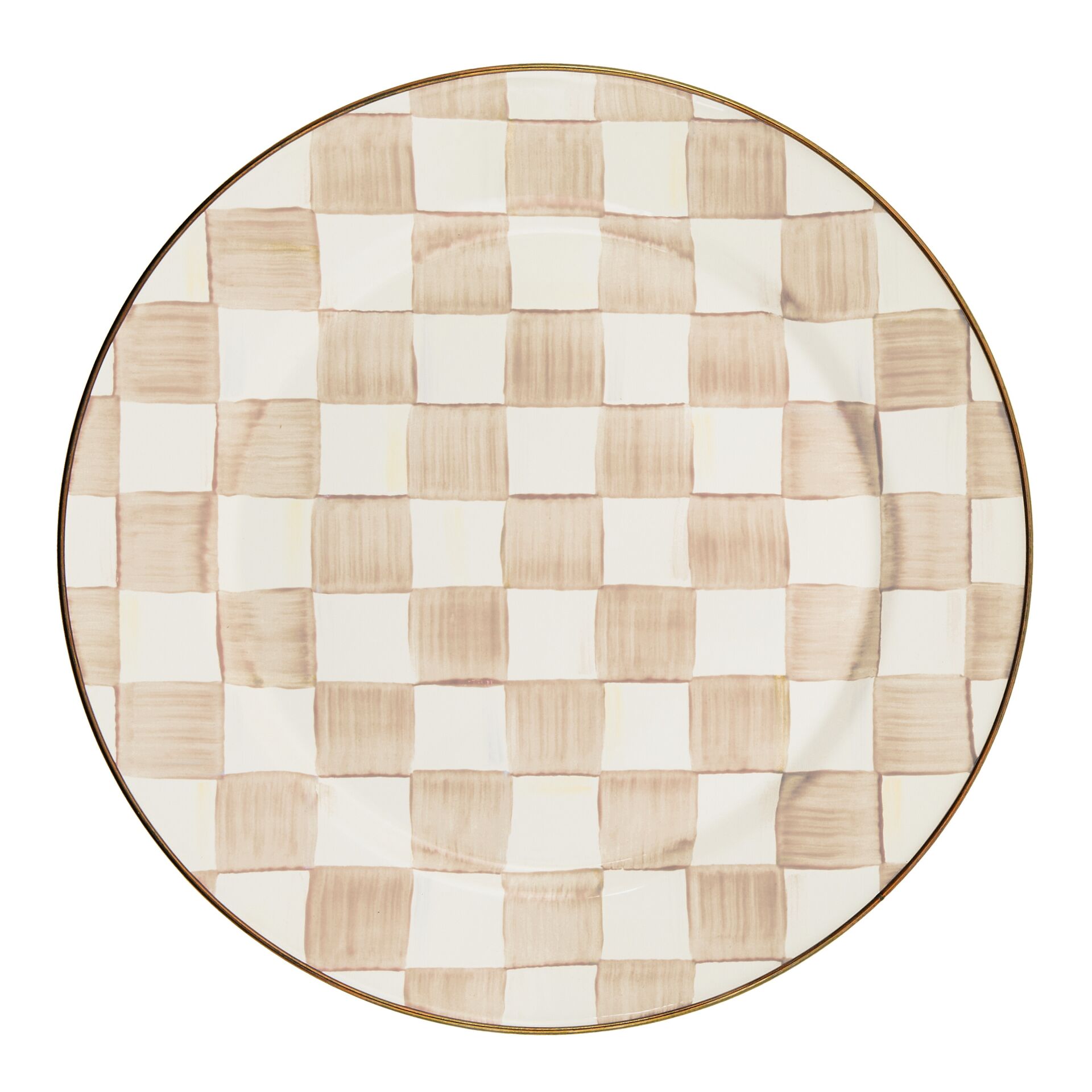 Mocha Check Charger Plate