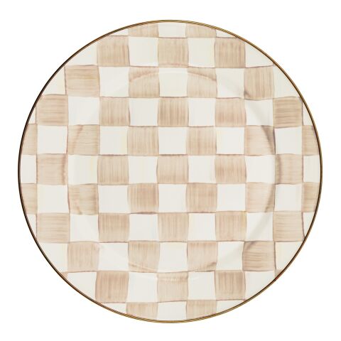 Mocha Check Charger Plate