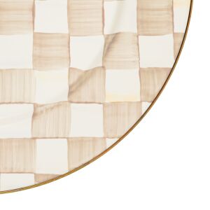 Mocha Check Charger/Plate