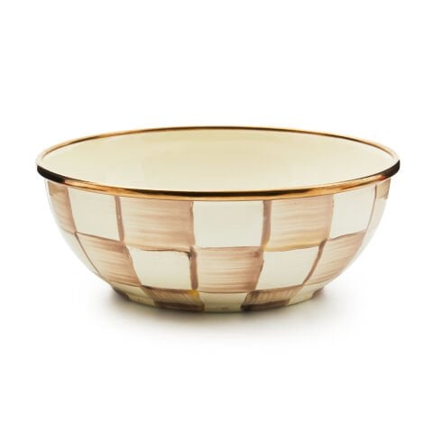 Mocha Check Everyday Bowl