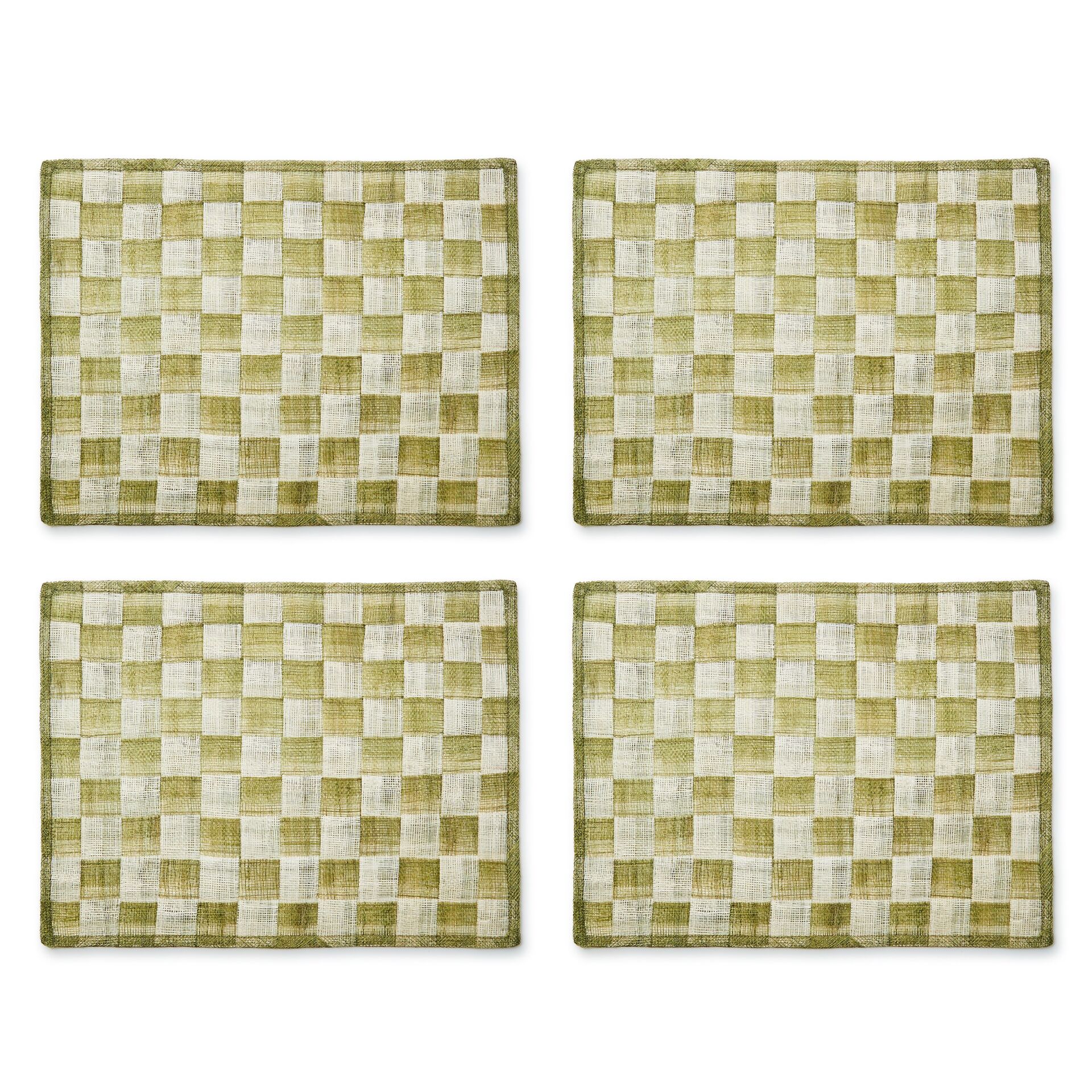 Green Sinamay Placemats Set of 4