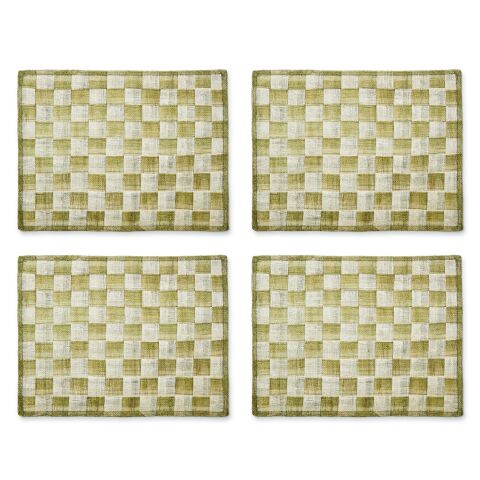 Green Sinamay Placemats Set of 4