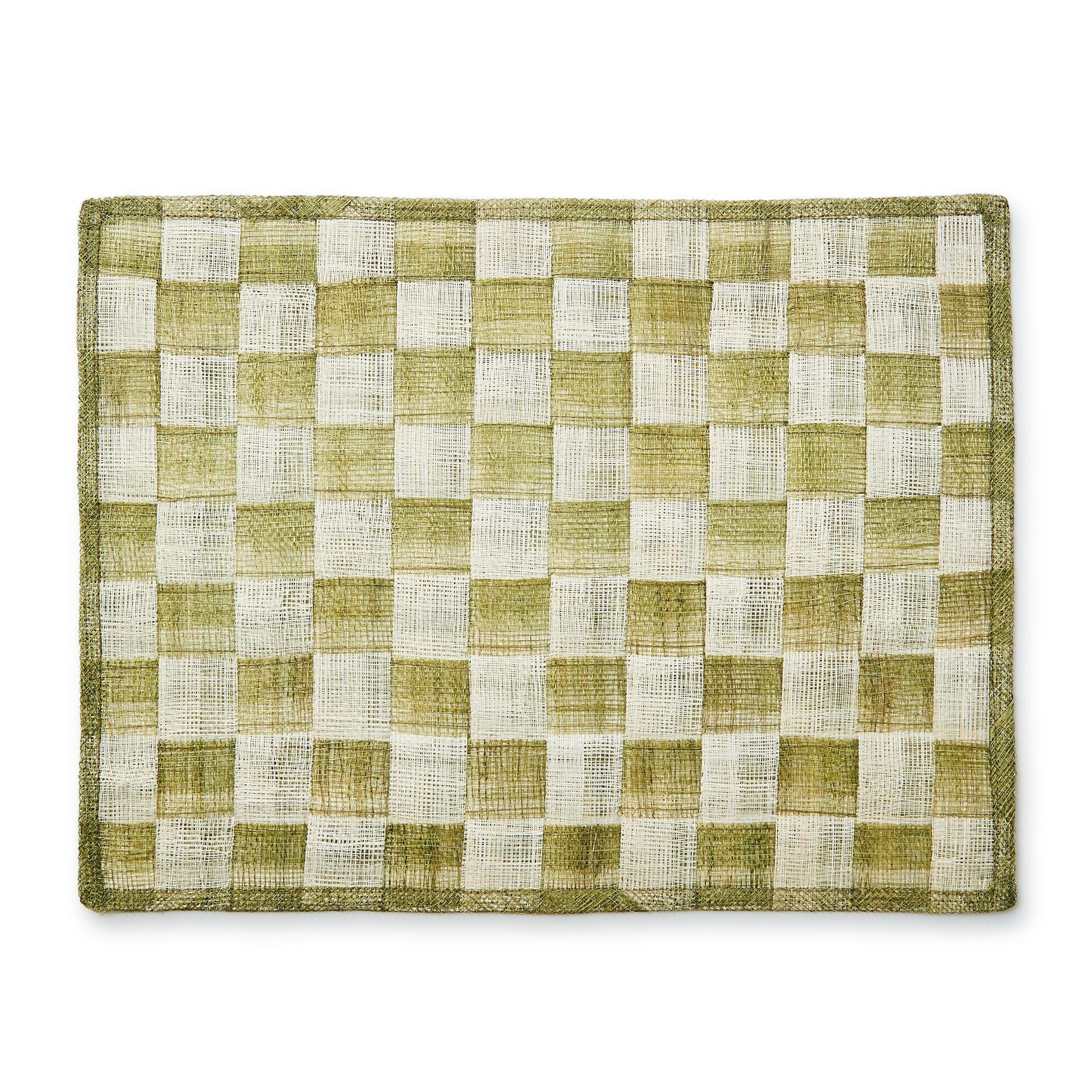 Green Sinamay Placemats, Set of 4