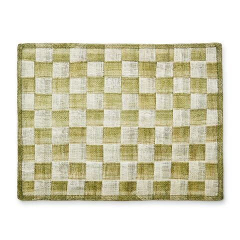 Green Sinamay Placemats, Set of 4