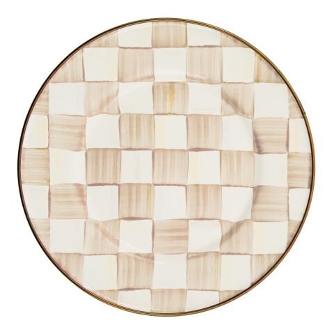 Mocha Check Salad Plate