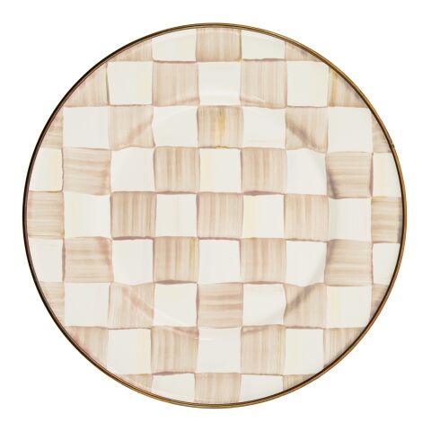 Mocha Check Salad Plate