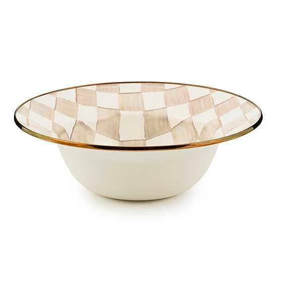 Mocha Check Serving Bowl