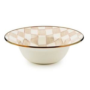 Mocha Check Serving Bowl