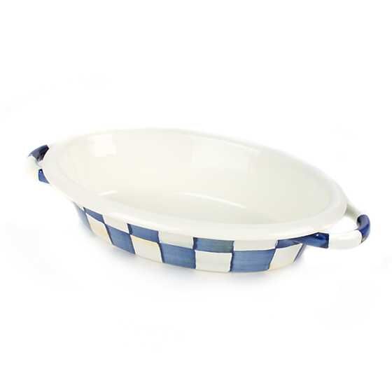 Royal Check Enamel Oval Gratin - Small