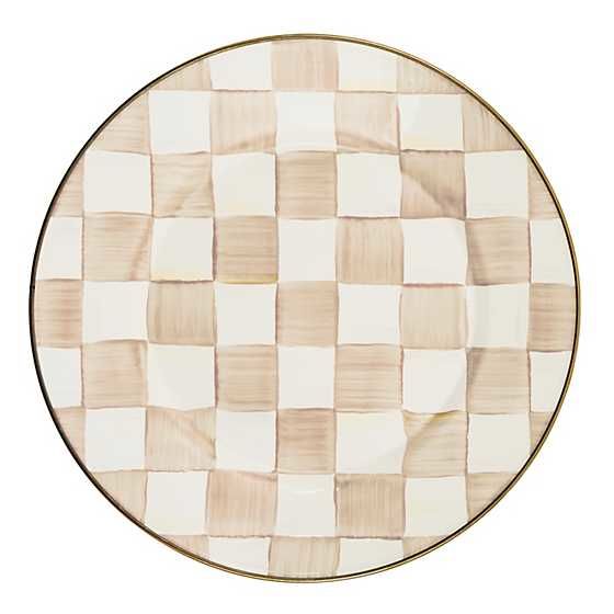 Mocha Check Dinner Plate
