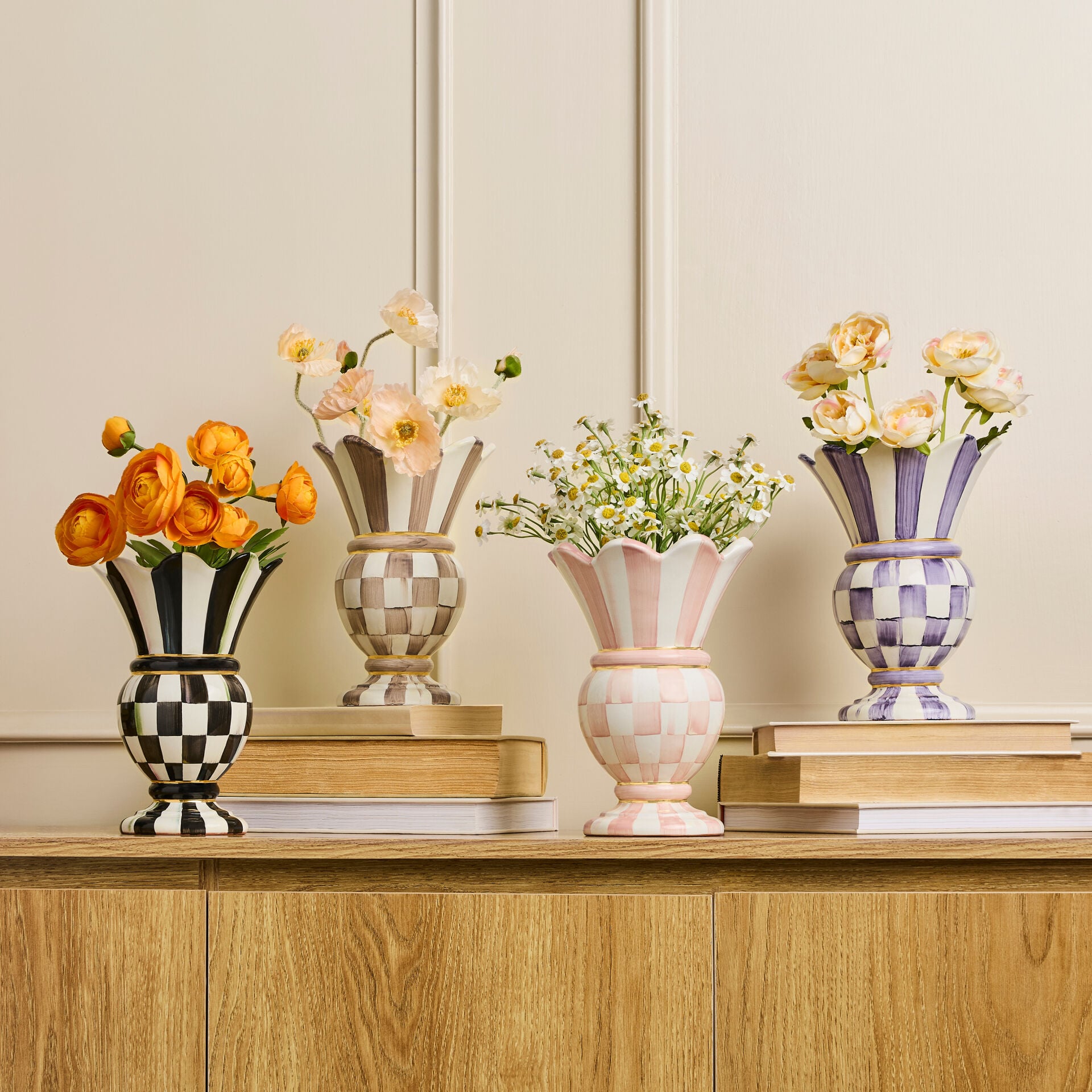 Violet Check Small Great Vase
