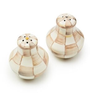 Mocha Check Salt & Pepper Shakers