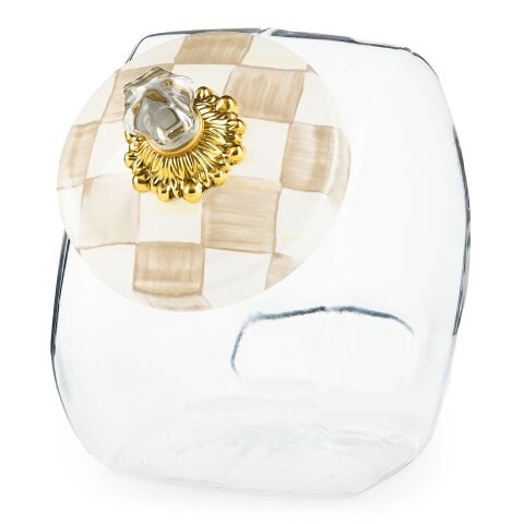 Cookie Jar with Mocha Check Lid