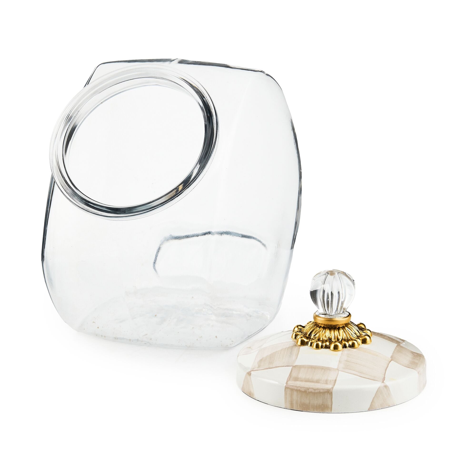 Cookie Jar with Mocha Check Lid