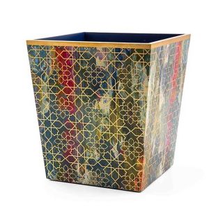 Mosaic Abstract Lacquer Waste Bin