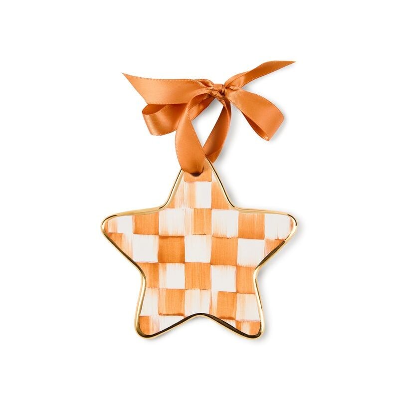 Ginger Check Star Ornament