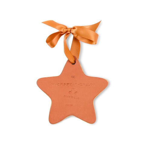 Ginger Check Star Ornament