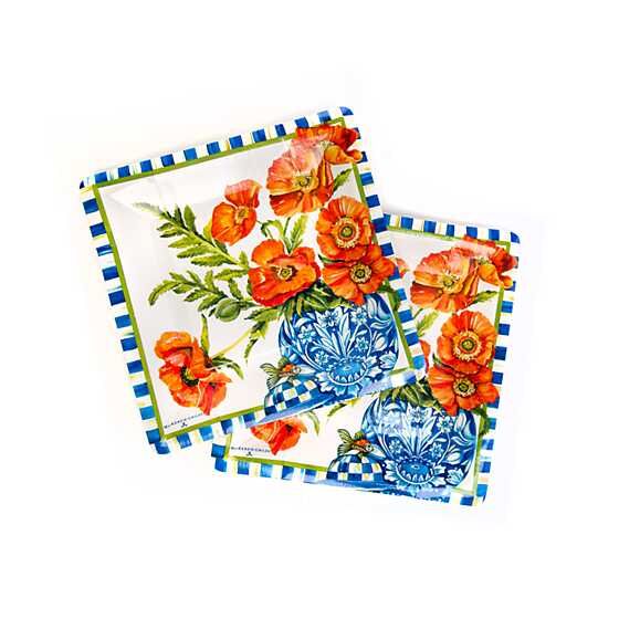 Ming Poppies Paper Plates Salad Dessert