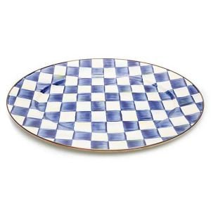 Royal Check Enamel Oval Platter - Medium
